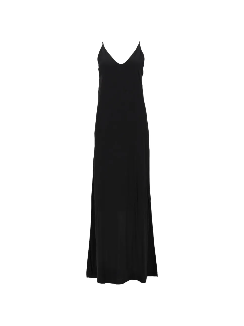 Nude spaghetti-strap V-neck dress - Nero