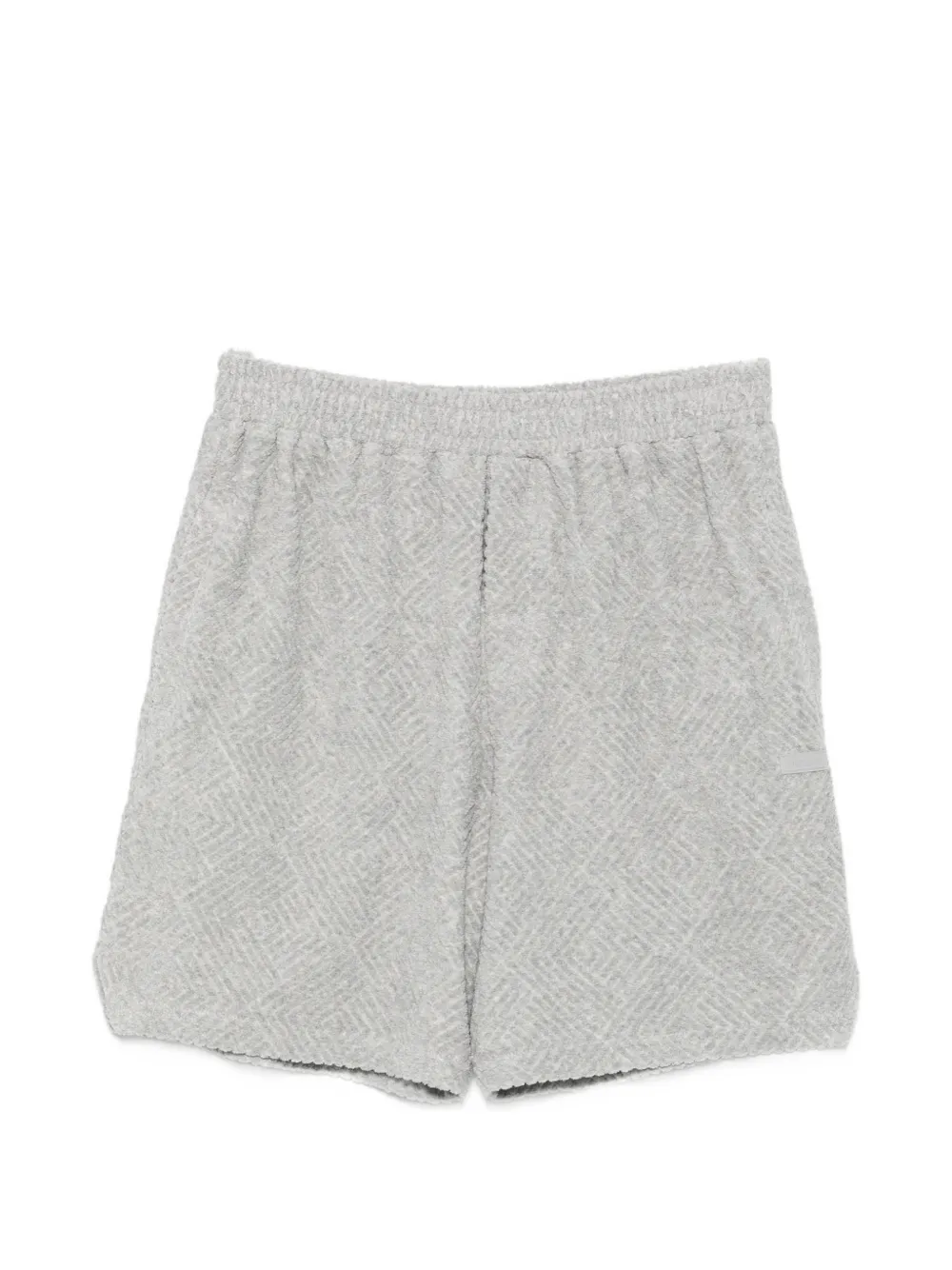 WRSTBHVR Fred V2 geometric-patterned terry-cloth shorts - Grigio