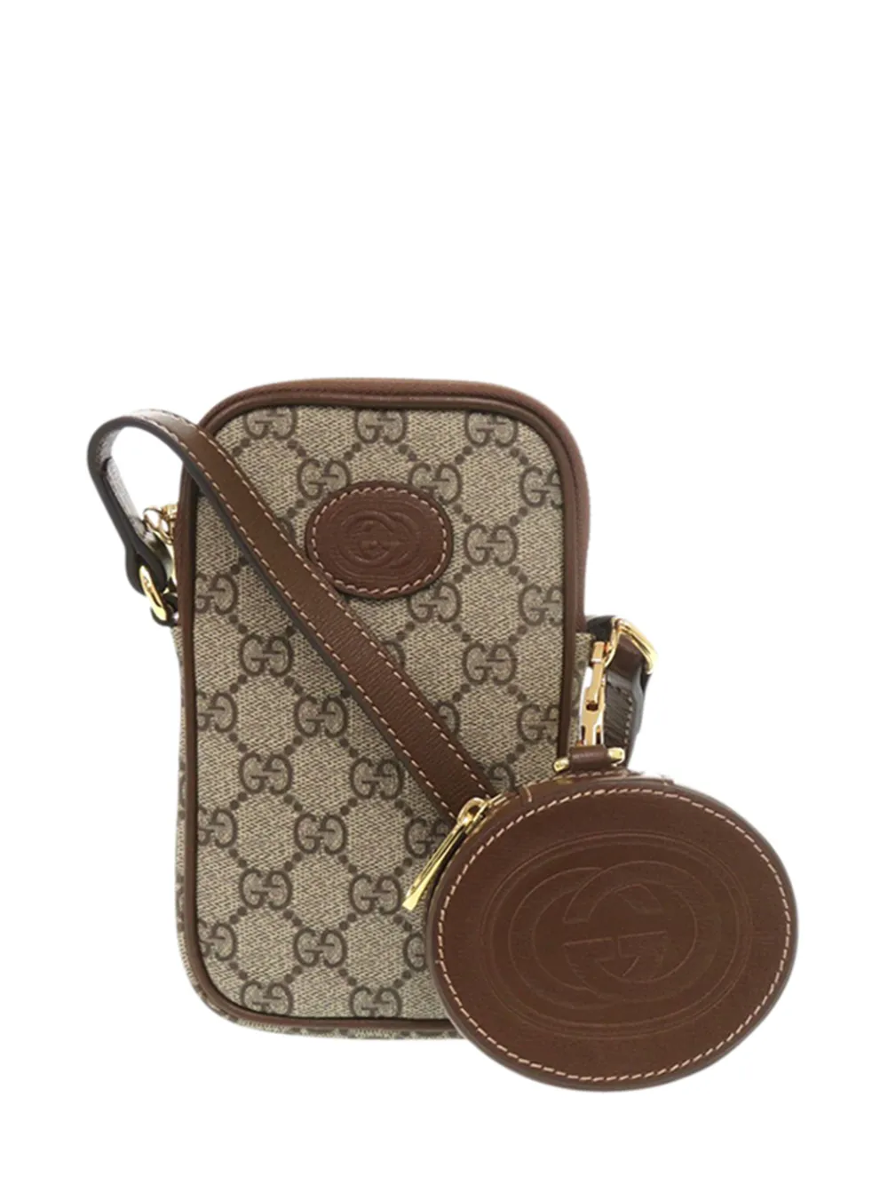 Gucci Pre-Owned 2016-2026 Mini GG Supreme Interlocking G Crossbody shoulder bag - Toni neutri