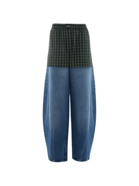 Alexander Wang layered check-pattern jeans