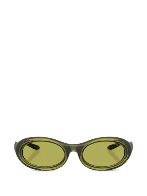 Diesel distressed oval-frame sunglasses