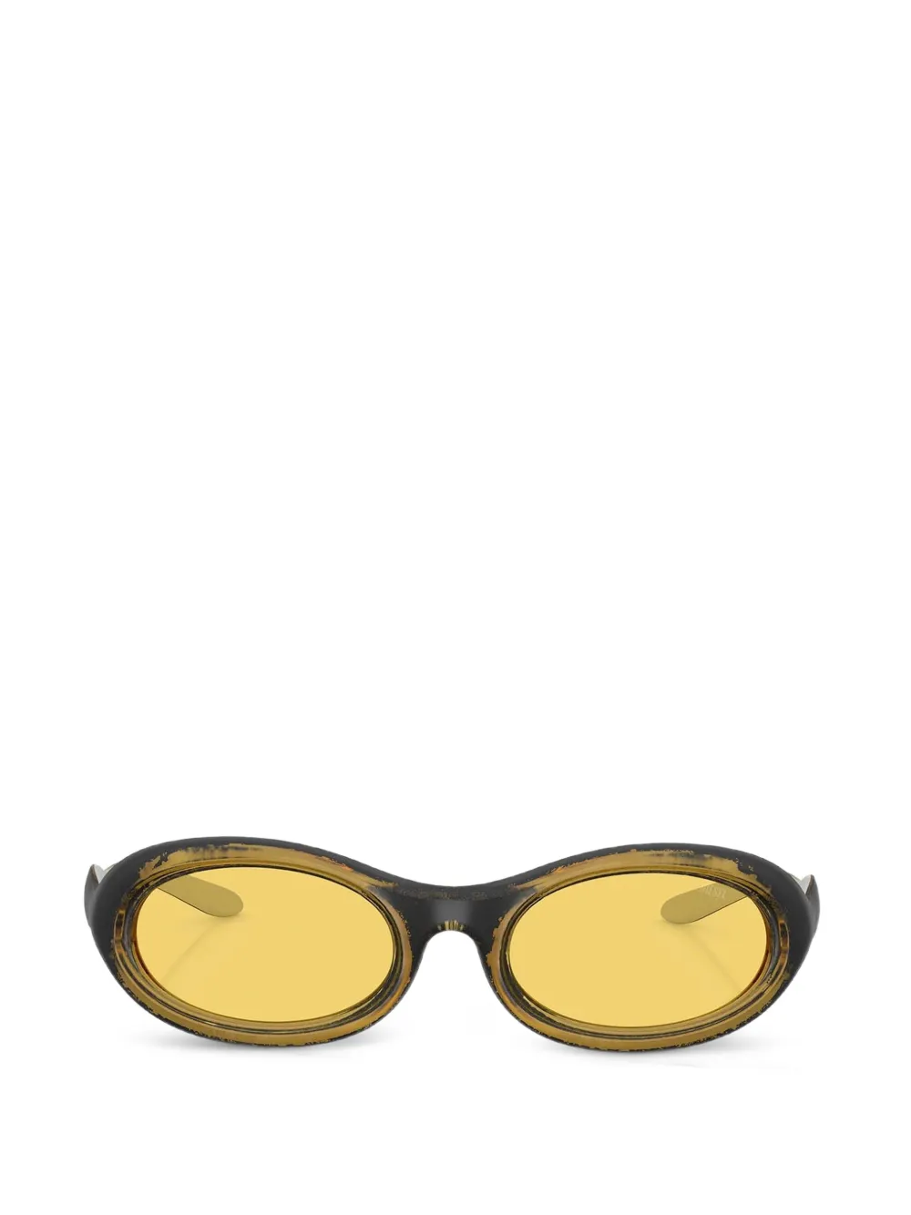 Diesel distressed oval-frame sunglasses · 51