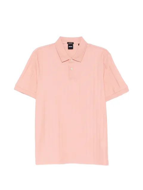 BOSS ribbed-knit cotton polo shirt