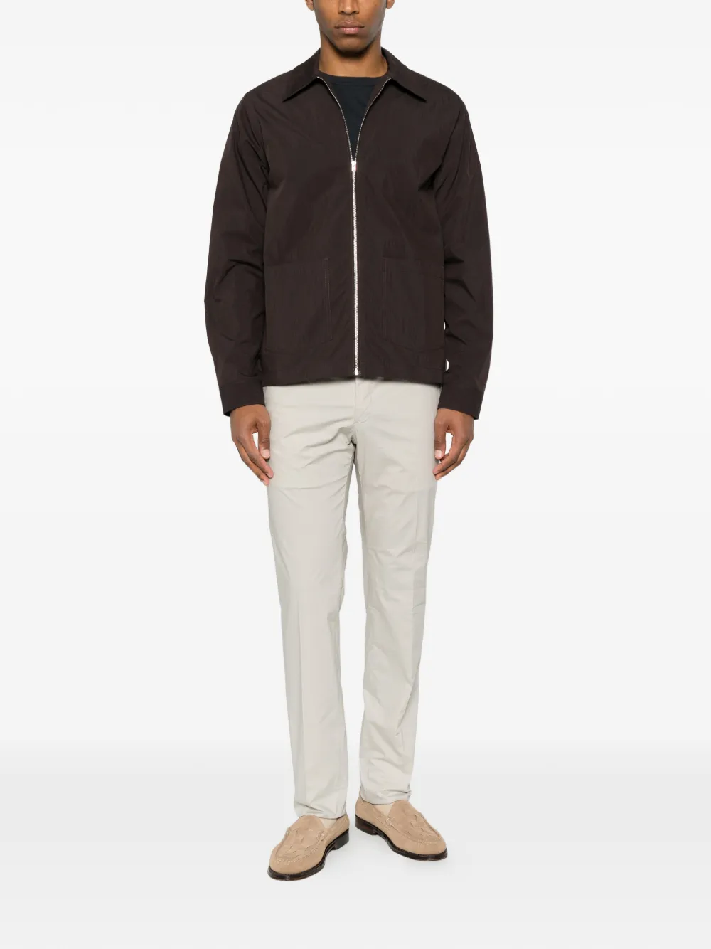 Incotex Broek met riemlussen Grijs