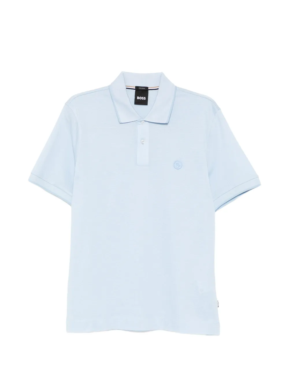 BOSS logo-embroidered polo shirt - Blu