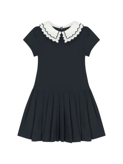 Patachou pleated short-sleeve dress