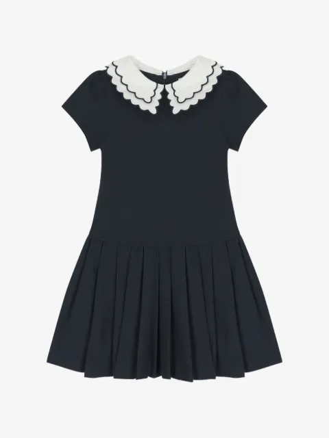 Patachou pleated short-sleeve dress