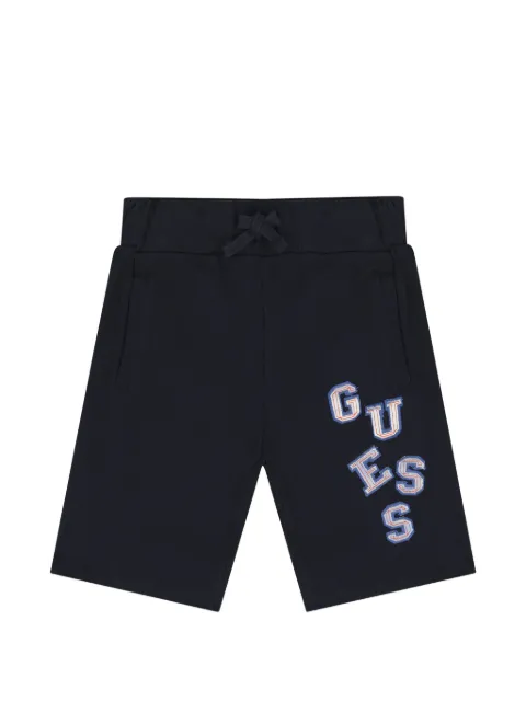 guess kids logo-patch drawstring shorts