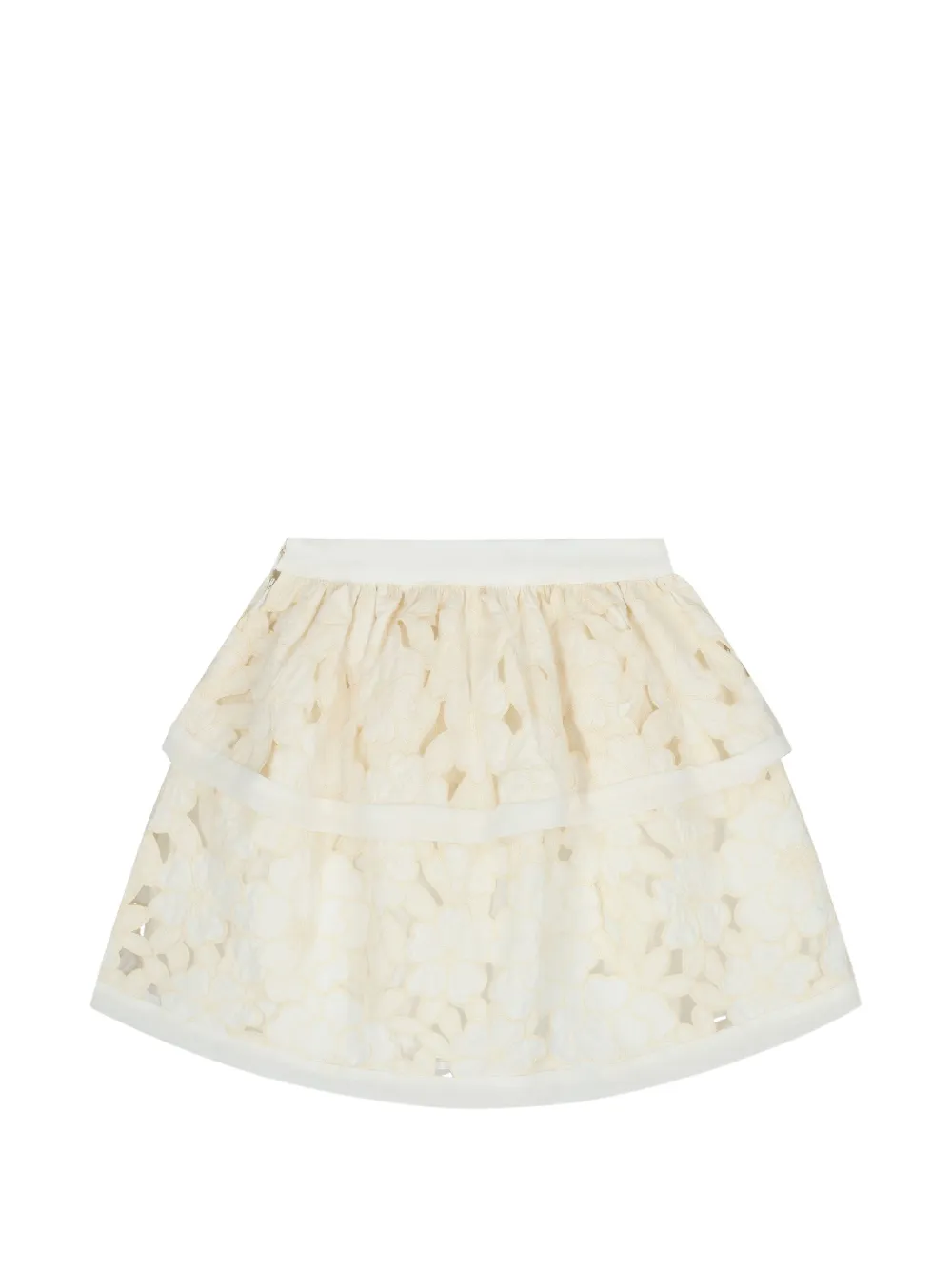 Patachou ^ rok met bloemenkant Beige