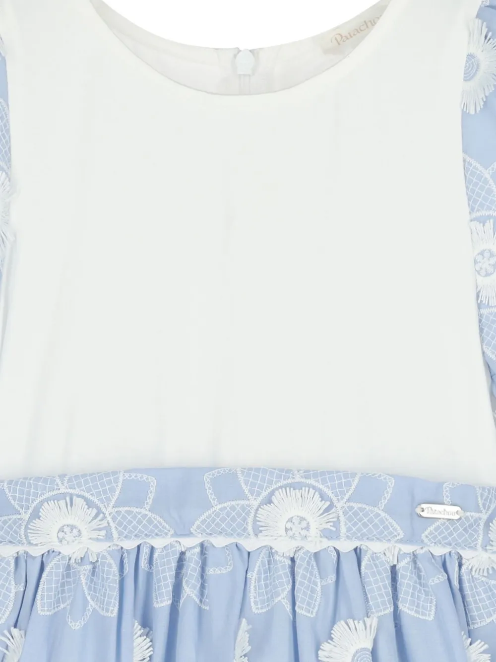 Patachou Jurk met geborduurde bloemen Blauw