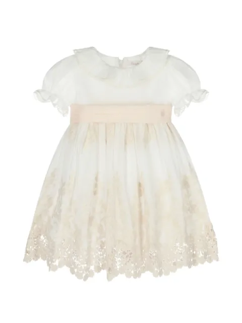 Patachou floral-embroidered ruffled dress