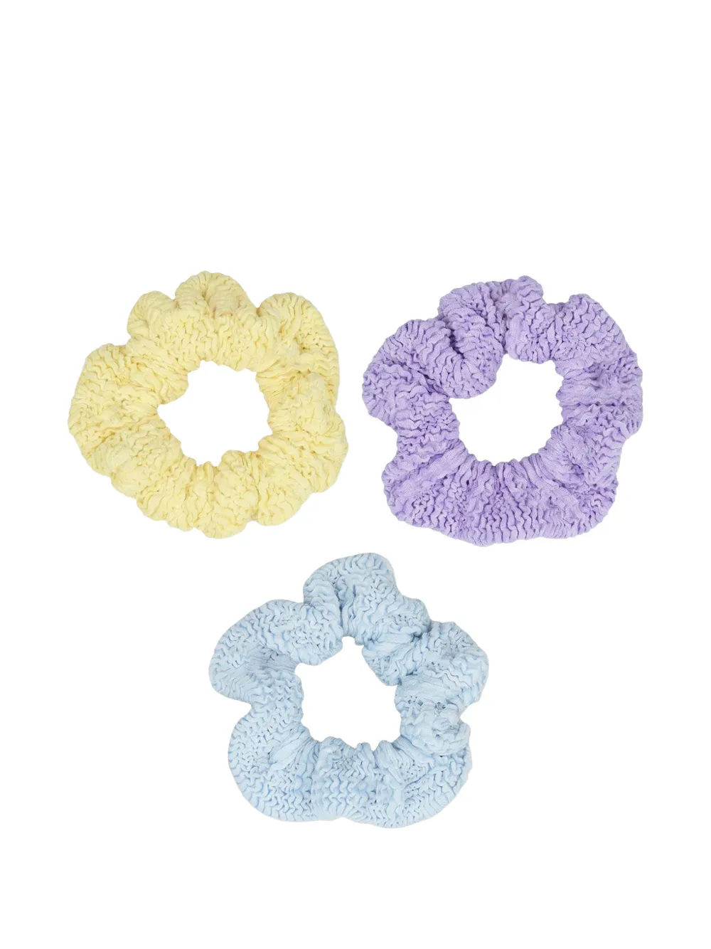 Hunza G Kids crinkle-effect hair scrunchies (set of three) - Giallo