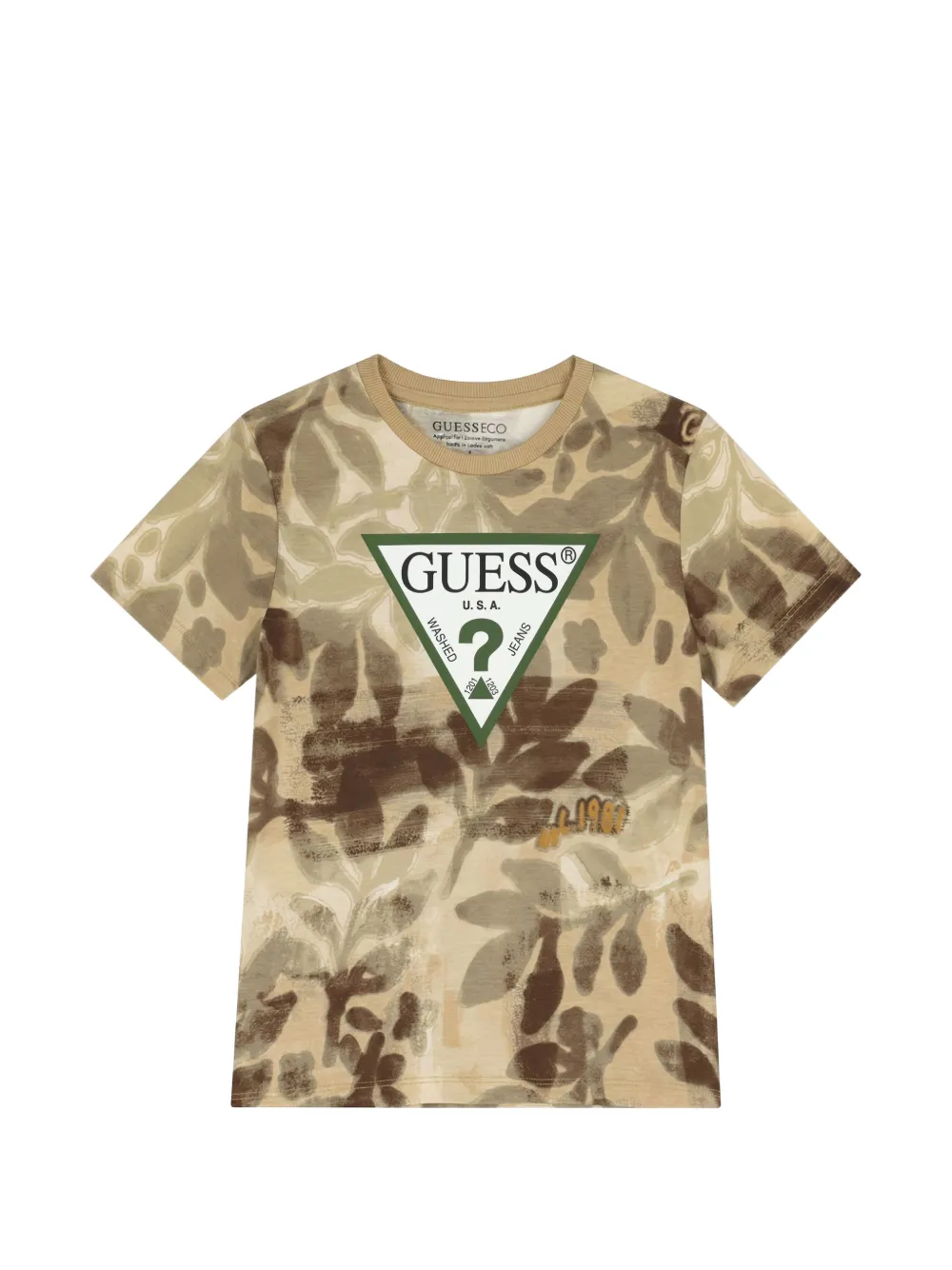 guess kids floral-print T-shirt - Toni neutri