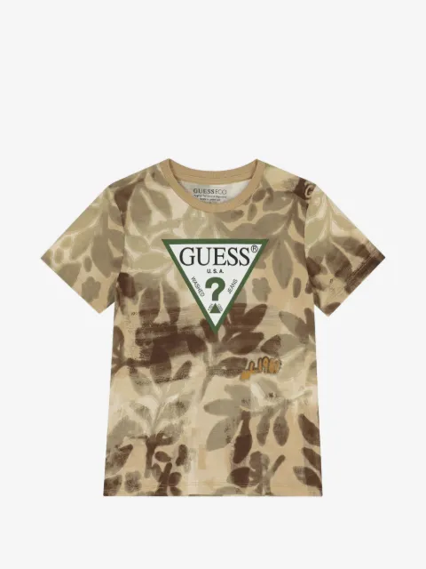 guess kids floral-print T-shirt