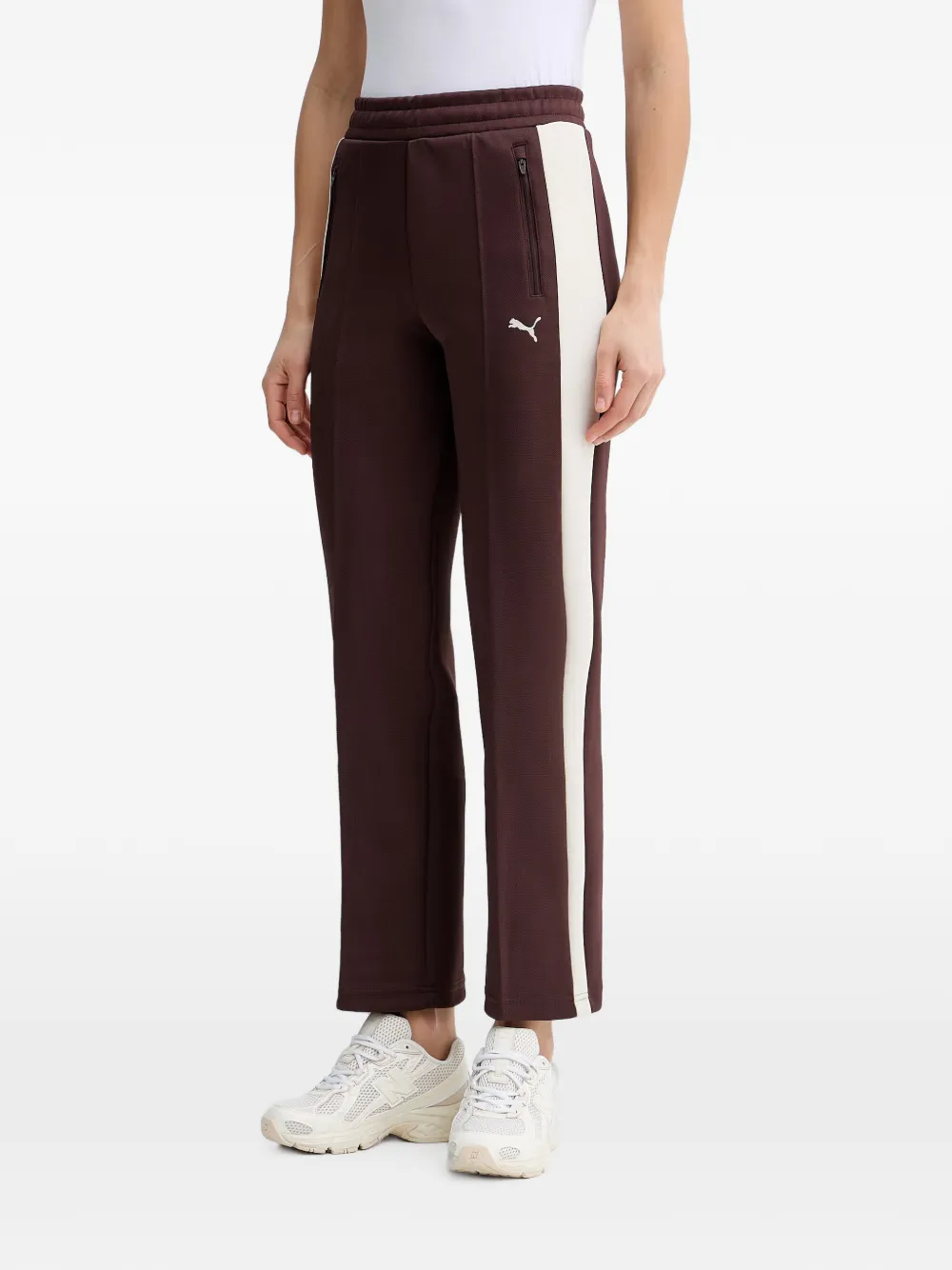 PUMA T7 logo-embroidered side-stripe track pants - Marrone