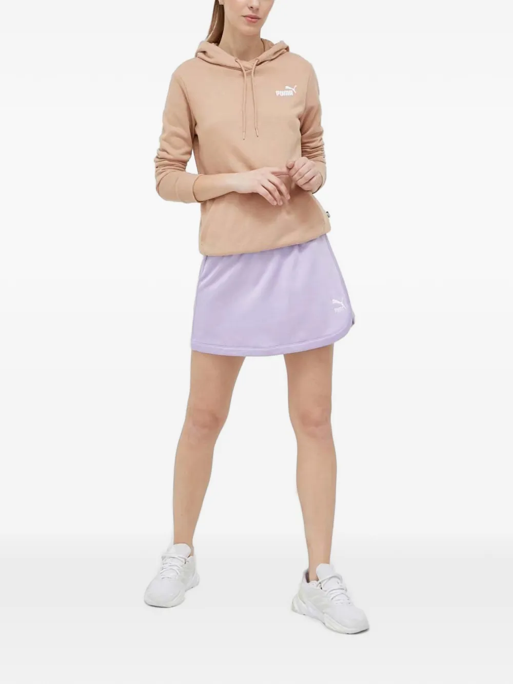 PUMA Elastische mini-rok met geborduurd logo Paars