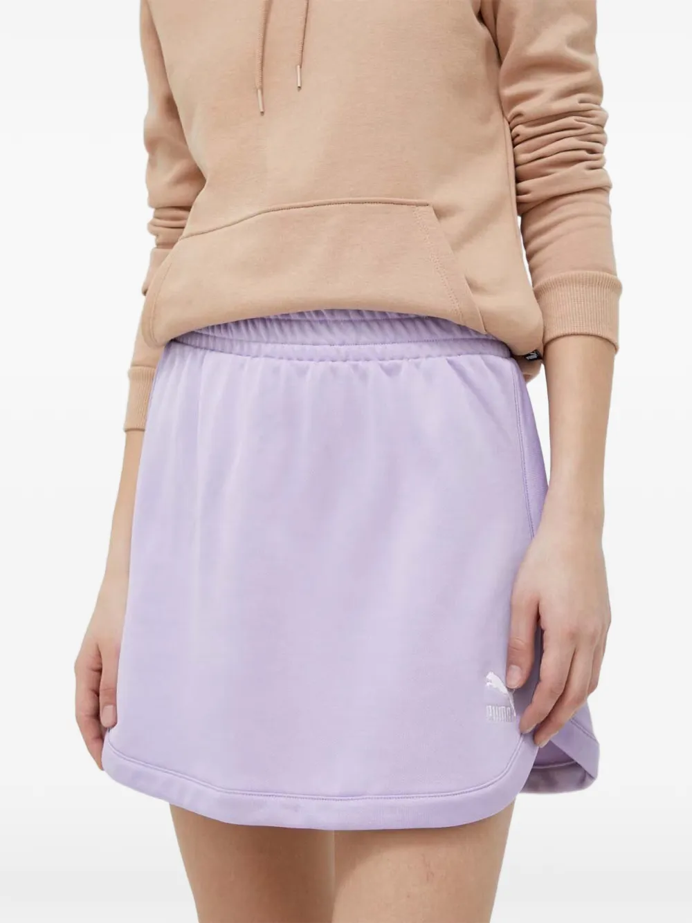 PUMA logo-embroidered elasticated mini skirt - Viola
