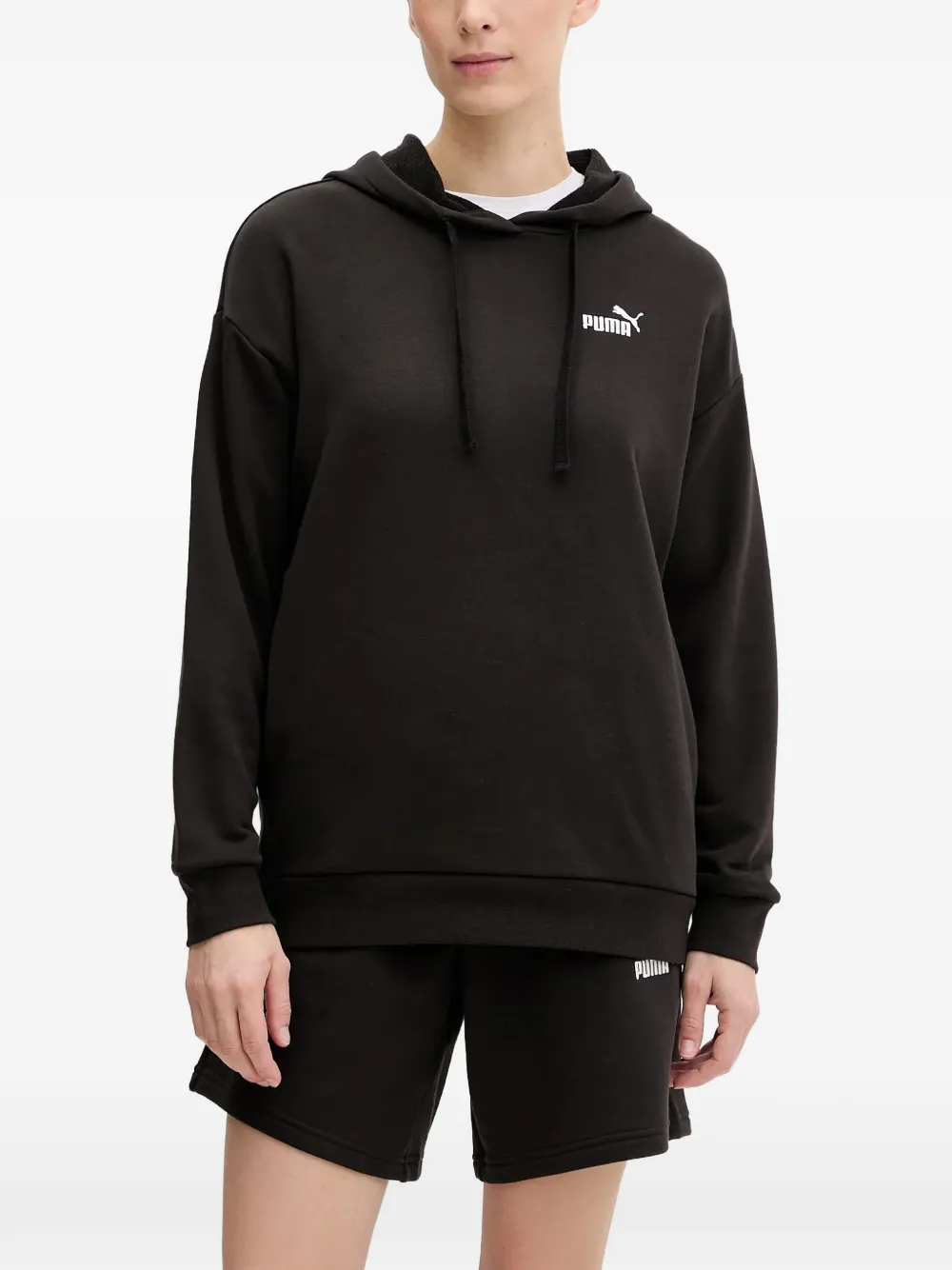 PUMA logo-print shorts and hoodie set - Schwarz