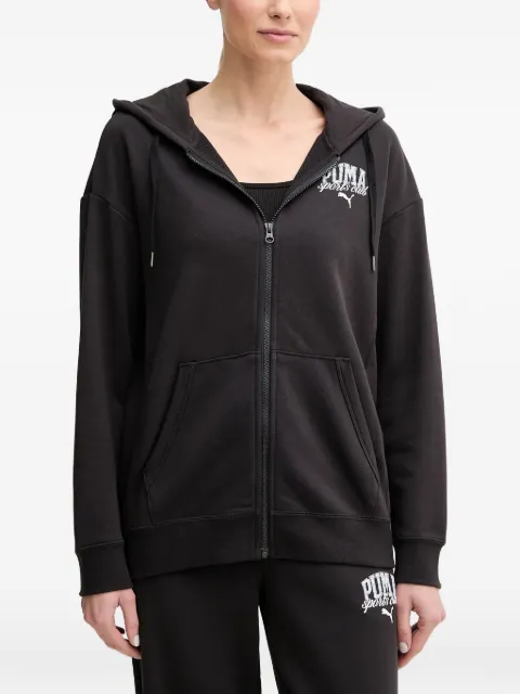 PUMA logo-print zip-up hoodie