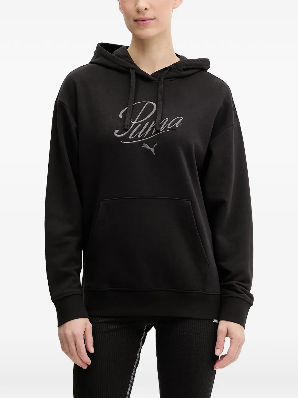 PUMA Essentials Script logo-embroidered drawstring hoodie
