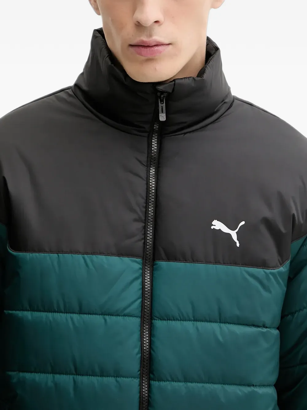 PUMA quilted panelled jacket Groen