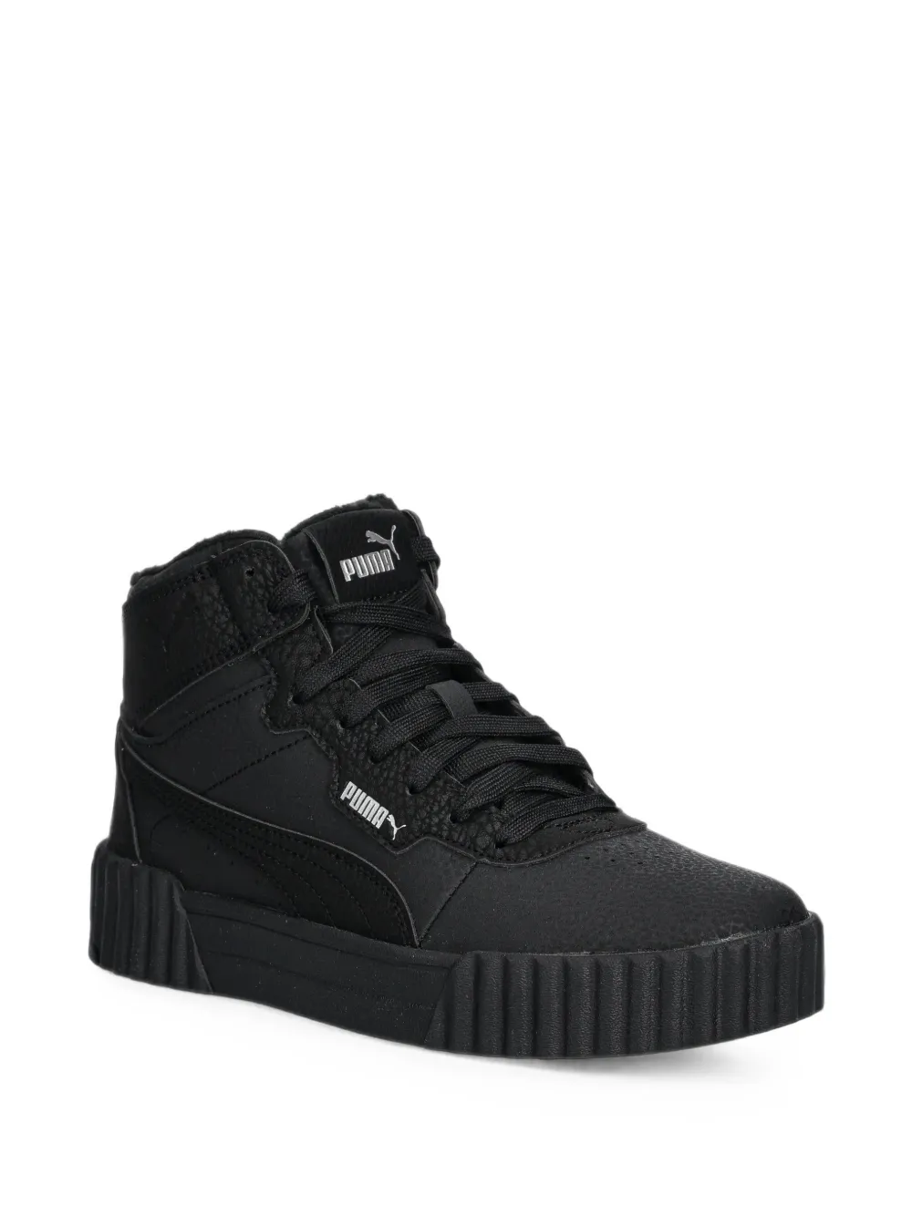 PUMA Carina 3.0 Mid WTR textured-finish high-top sneakers Zwart