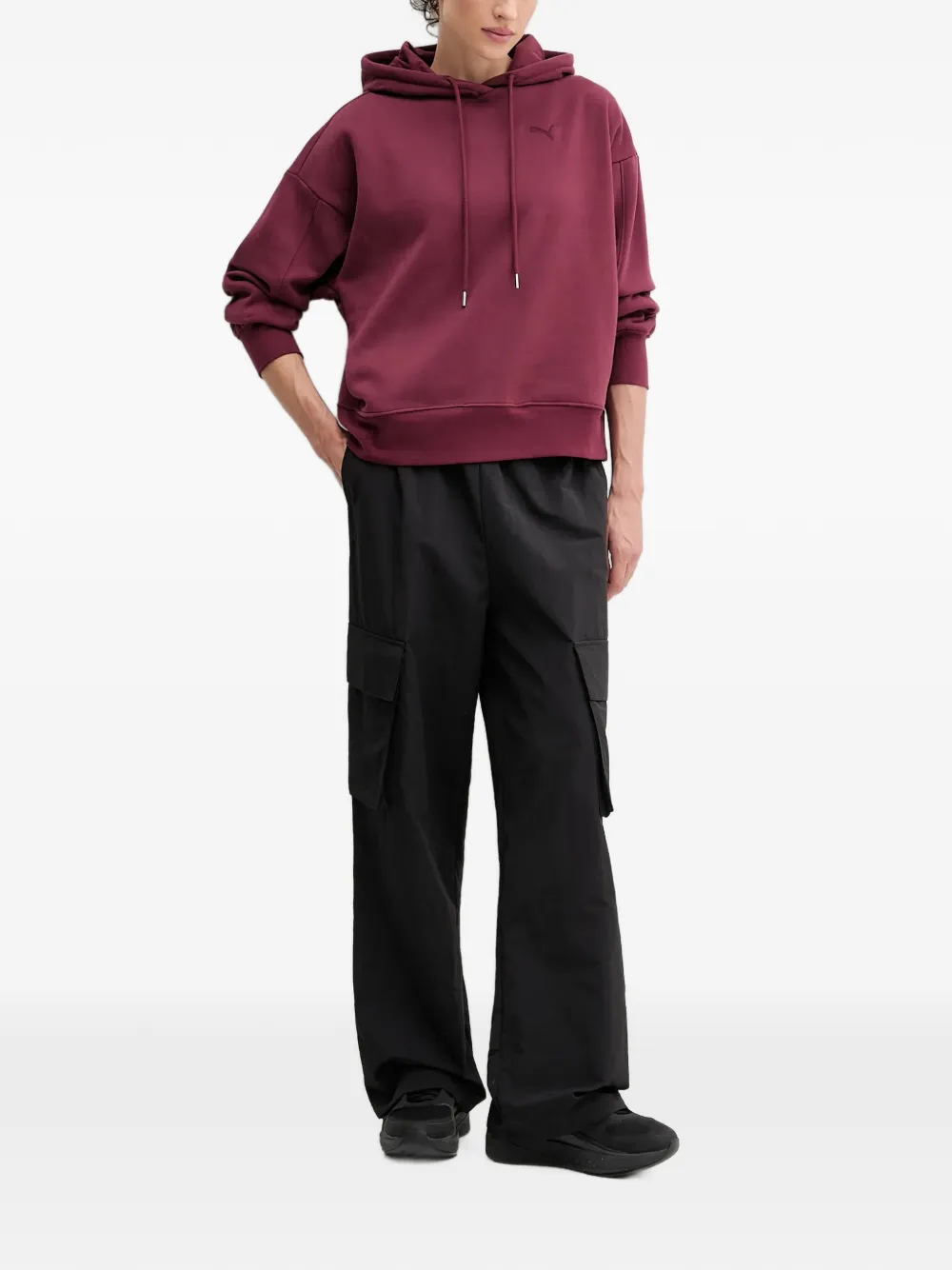 PUMA Trainingsbroek met geborduurd logo Zwart