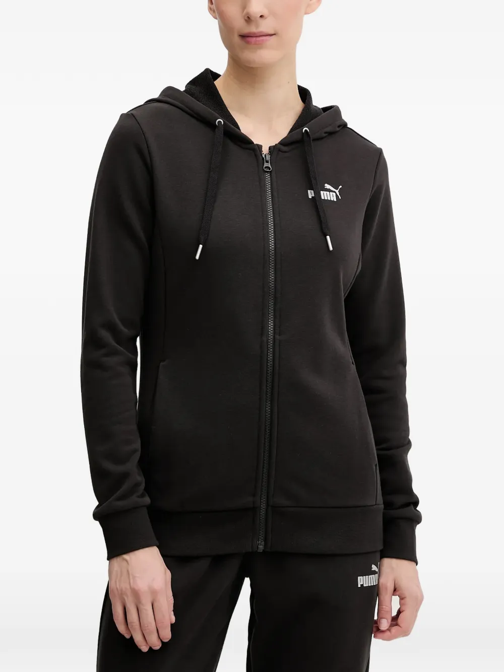 PUMA logo-detail zip-up track pants - Schwarz
