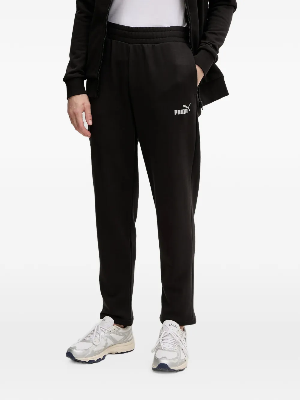 PUMA logo-detail zip-up track pants Zwart