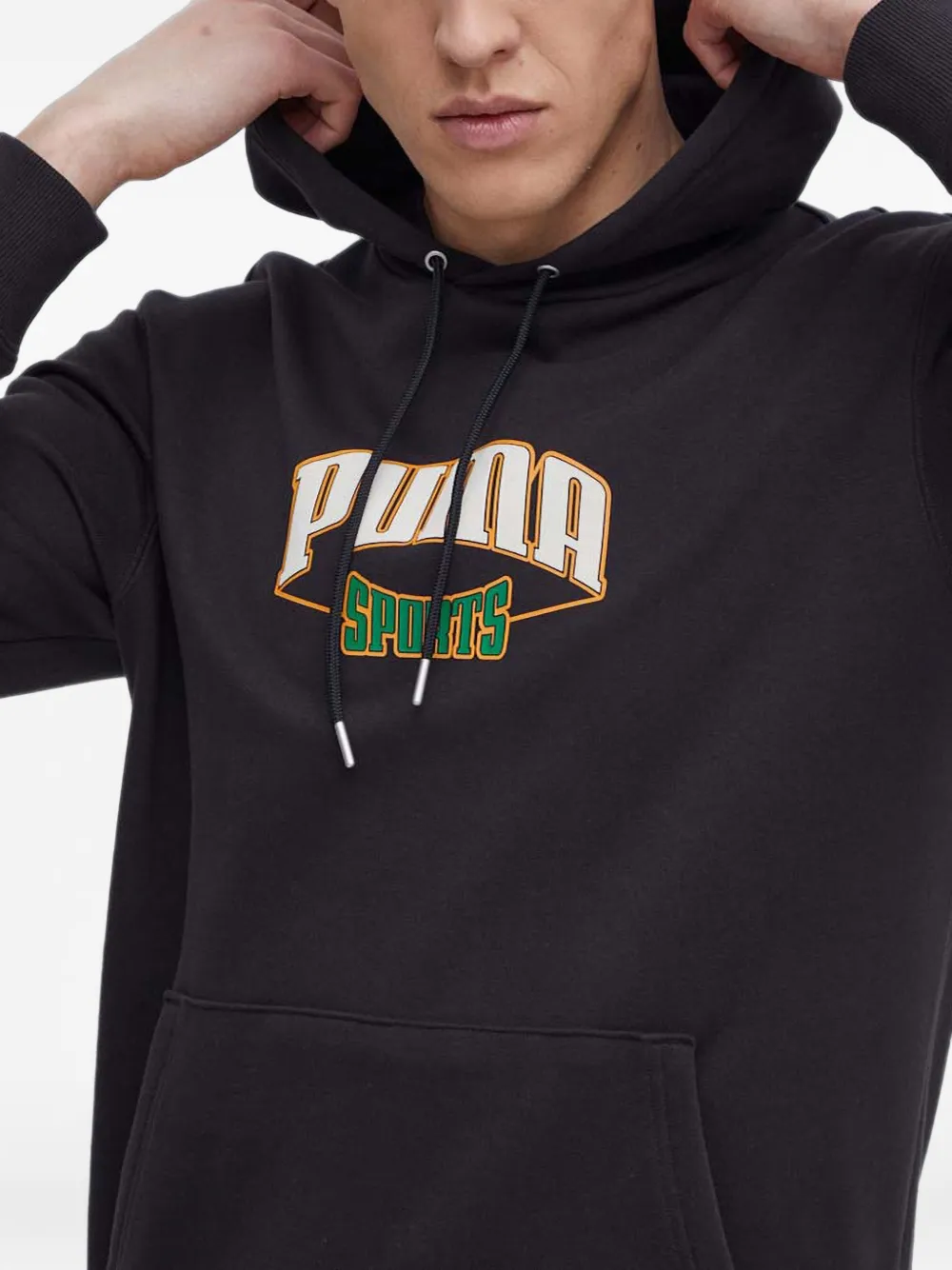 PUMA Hoodie met logoprint Zwart