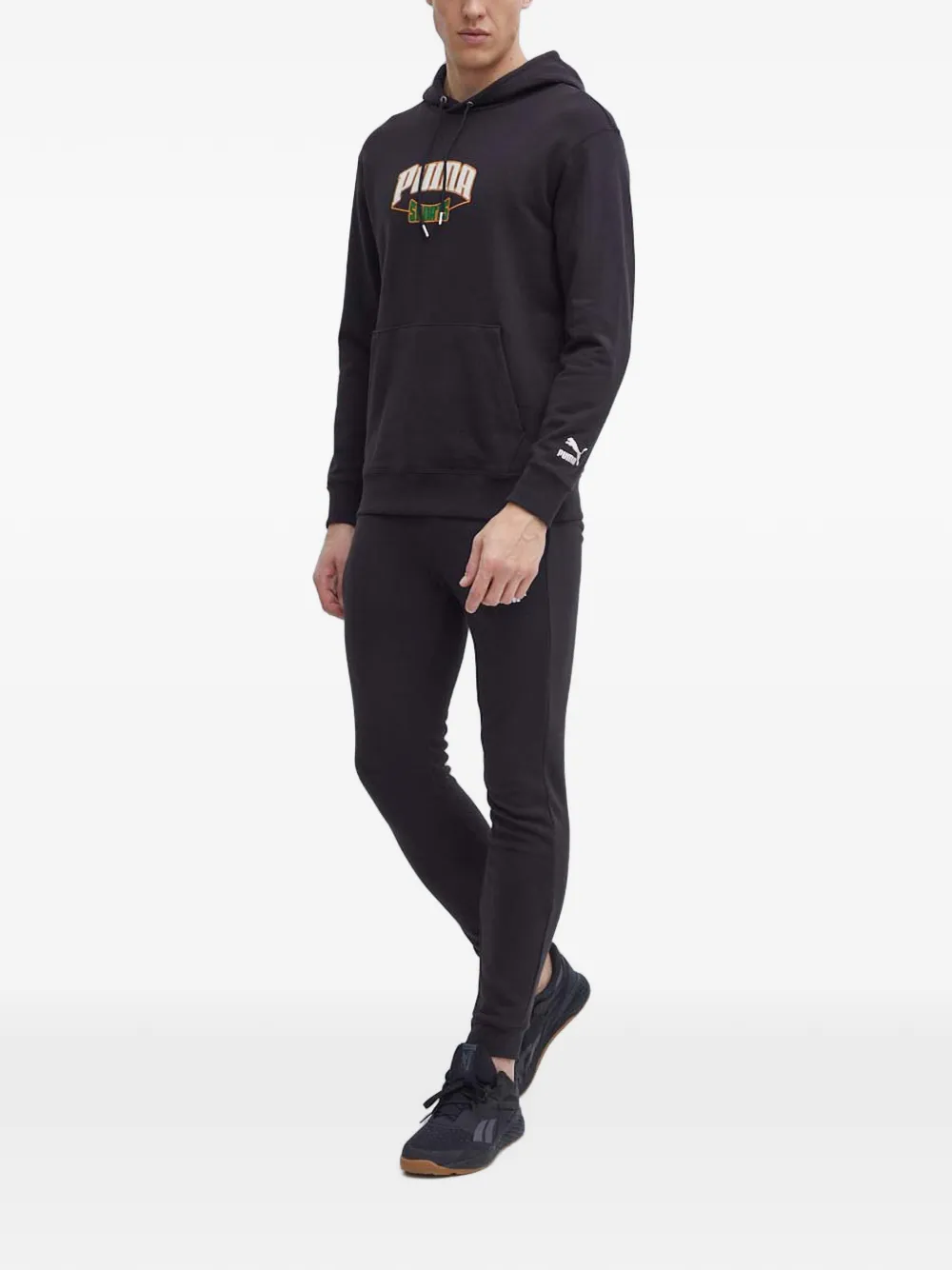 PUMA Hoodie met logoprint Zwart