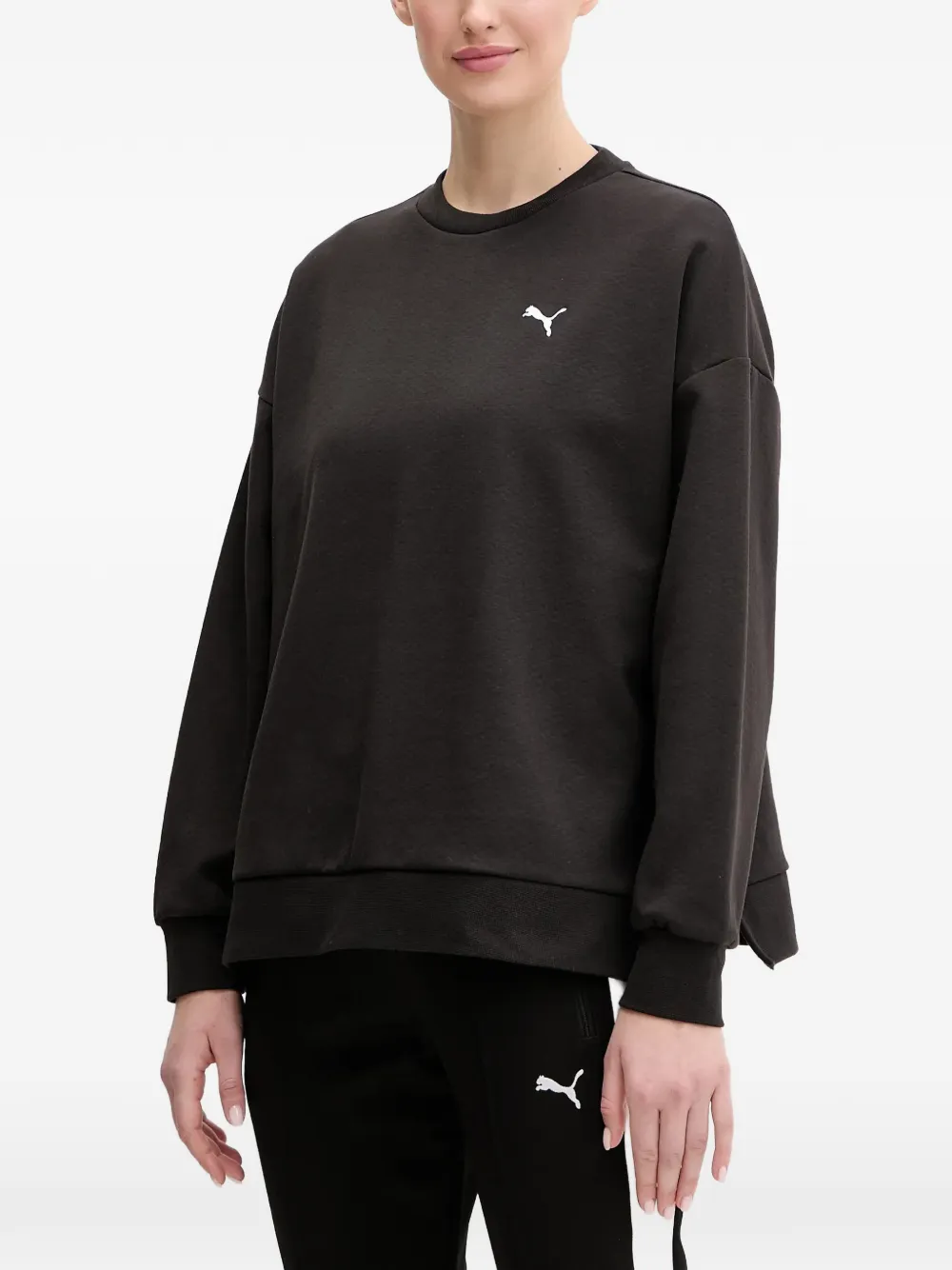 PUMA logo-embroidered drop-shoulder sweater