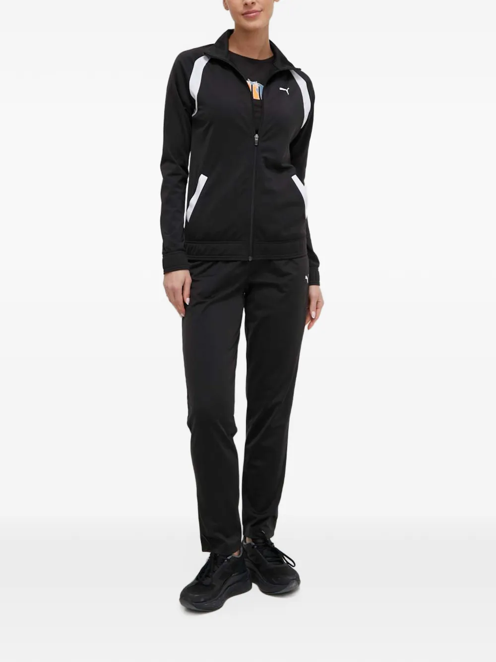 PUMA logo-detail tracksuit - Schwarz