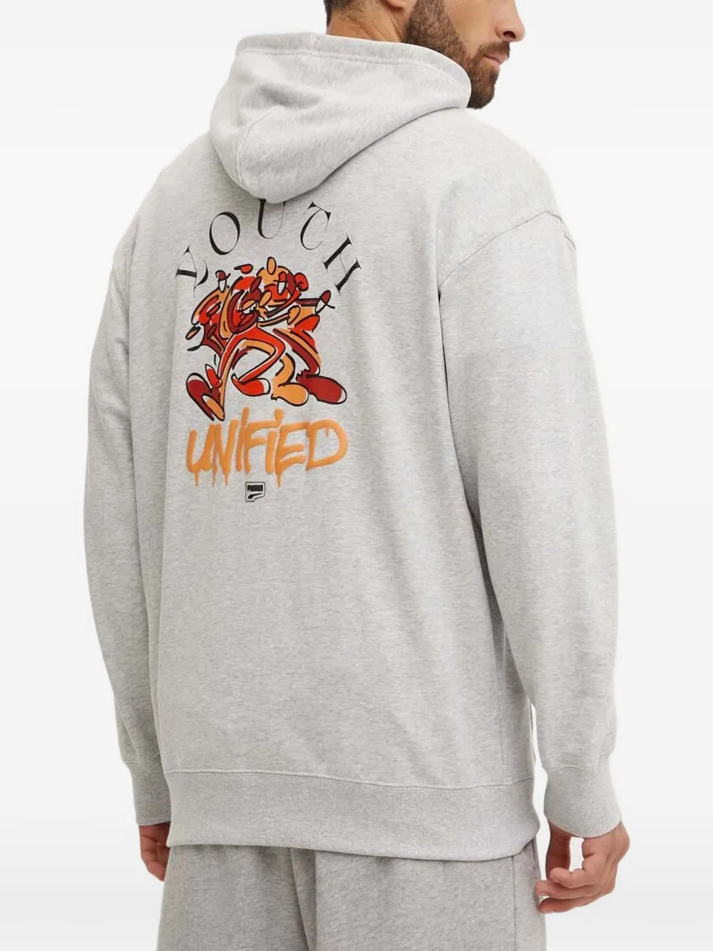 PUMA Downtown graphic-print drawstring hoodie Grijs