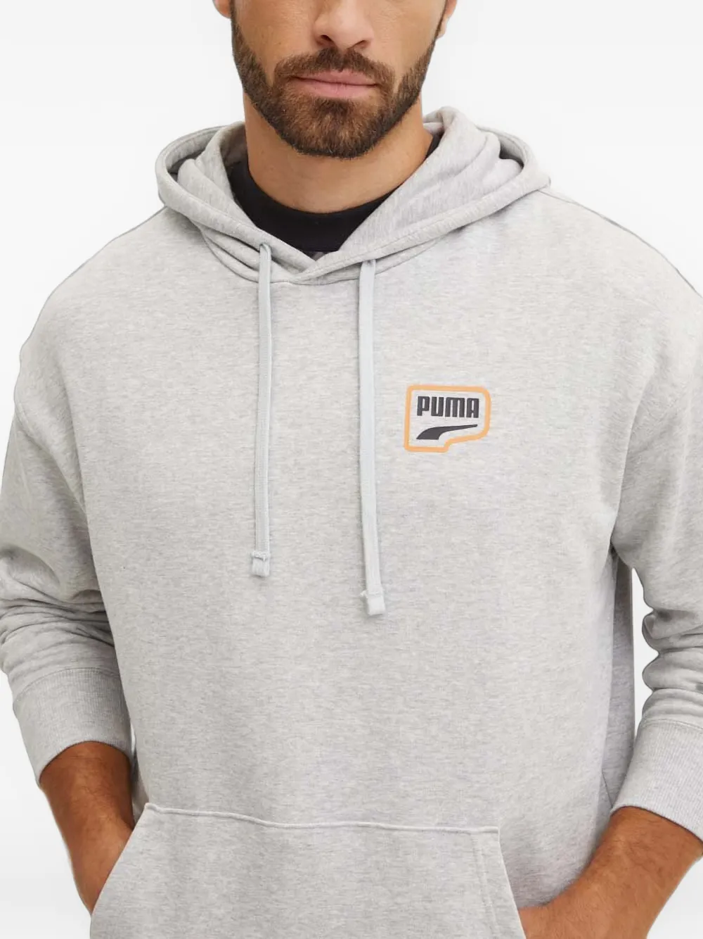 PUMA Downtown graphic-print drawstring hoodie Grijs