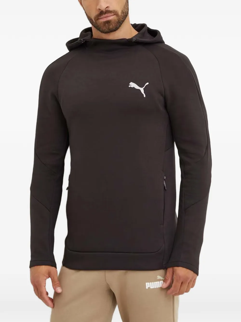 PUMA logo-motif raglan-sleeve hoodie - Nero