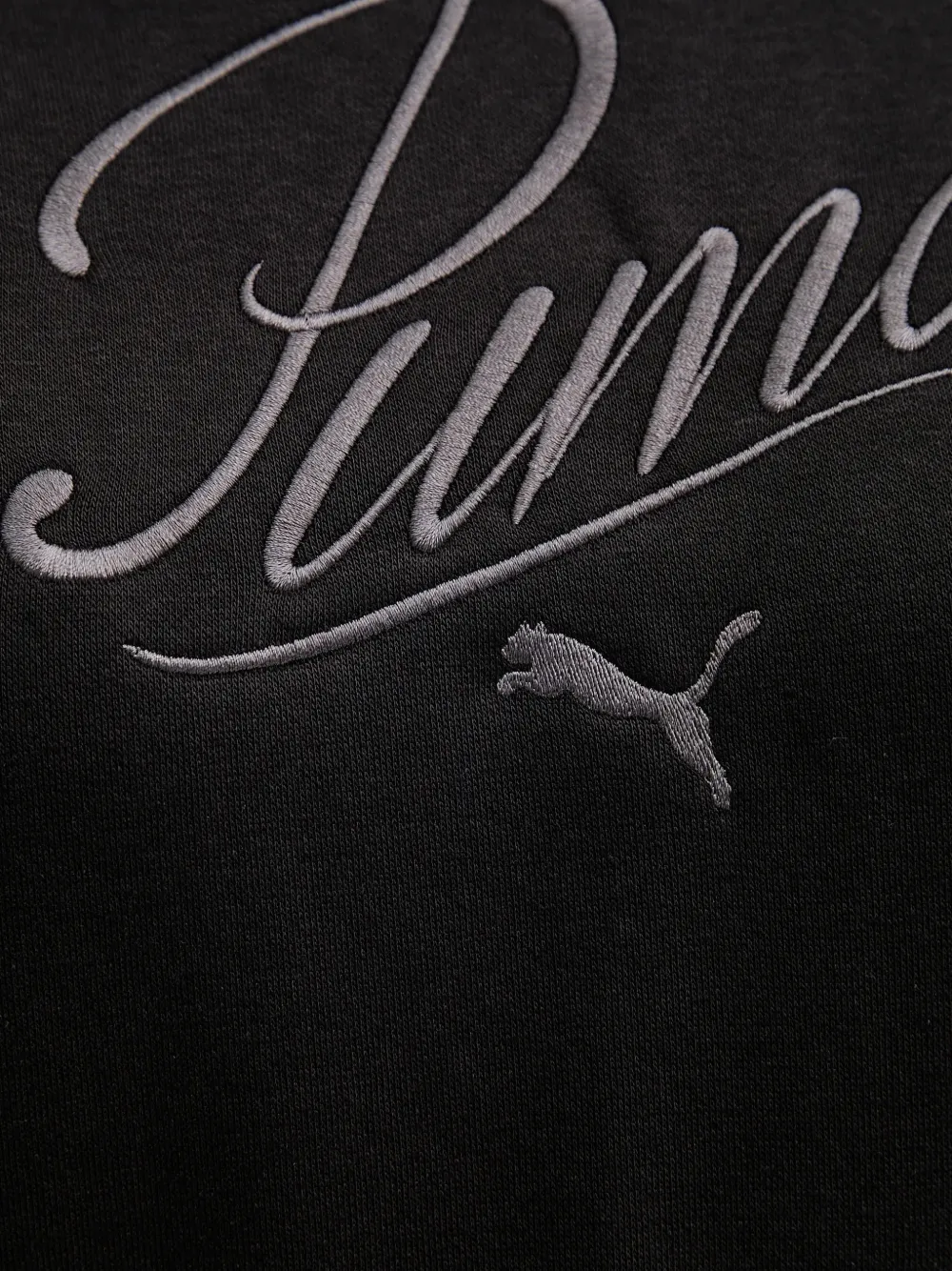 PUMA Hoodie met geborduurd logo Zwart
