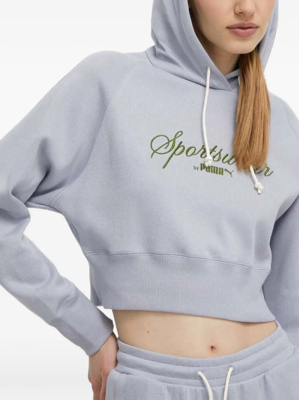 PUMA Hoodie met geborduurd logo Grijs