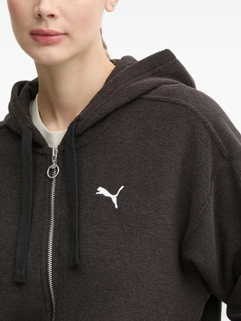 PUMA Hoodie met geborduurd logo Zwart