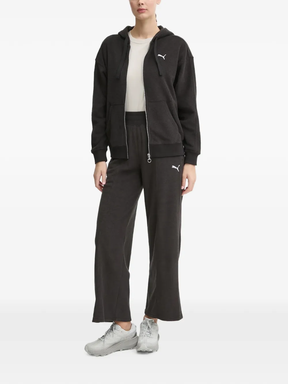PUMA Hoodie met geborduurd logo Zwart