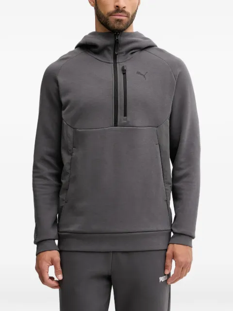 PUMA quarter-zip logo-print hoodie