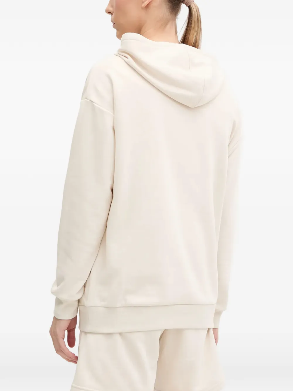 PUMA logo-embroidered shorts and hoodie set Beige