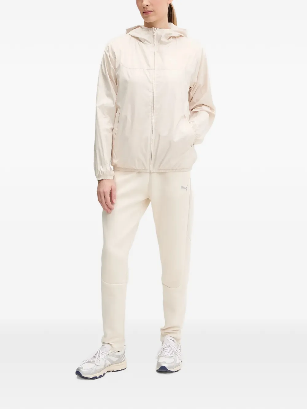PUMA Essential zip-up hooded jacket Beige