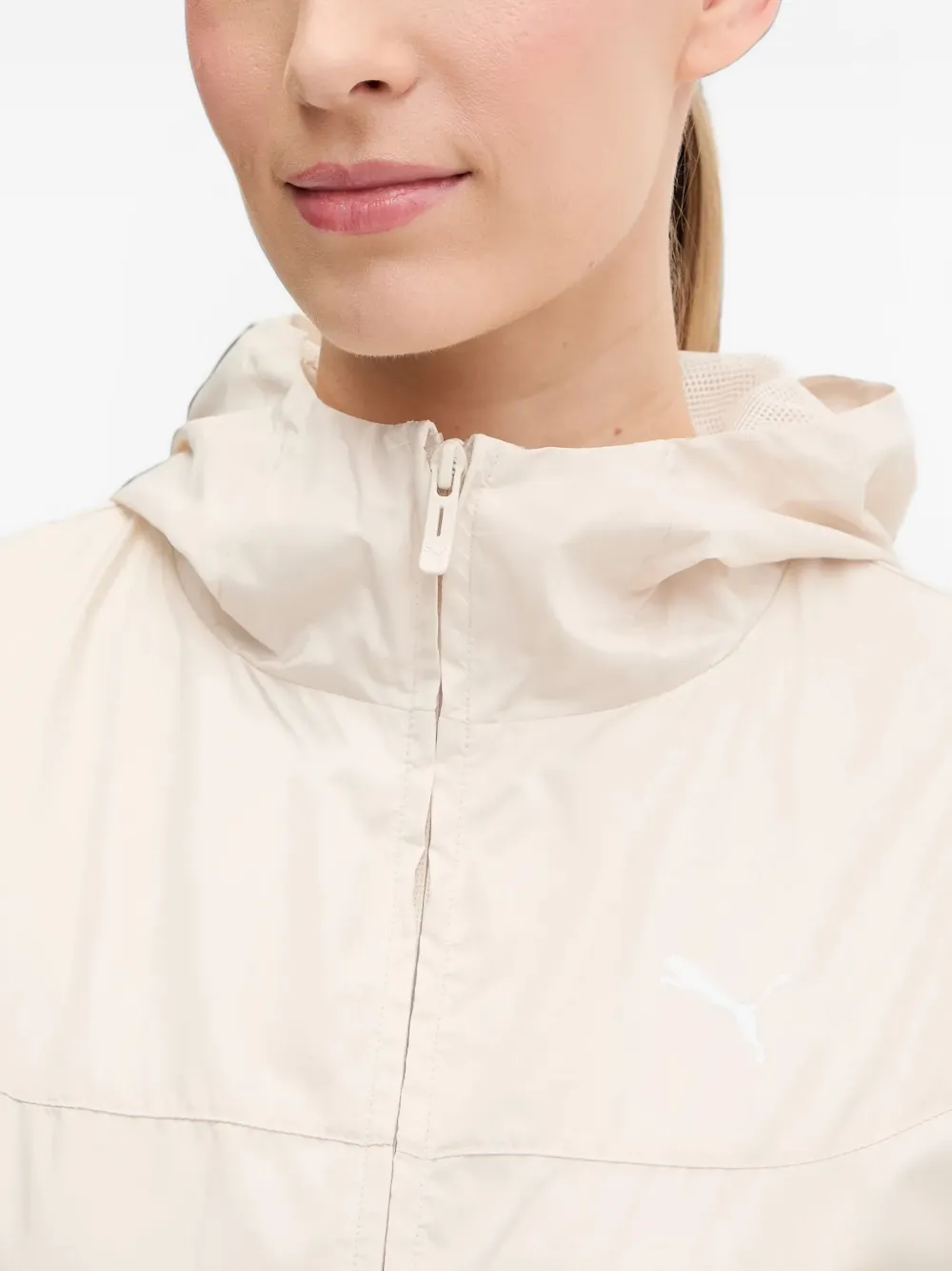 PUMA Essential zip-up hooded jacket Beige