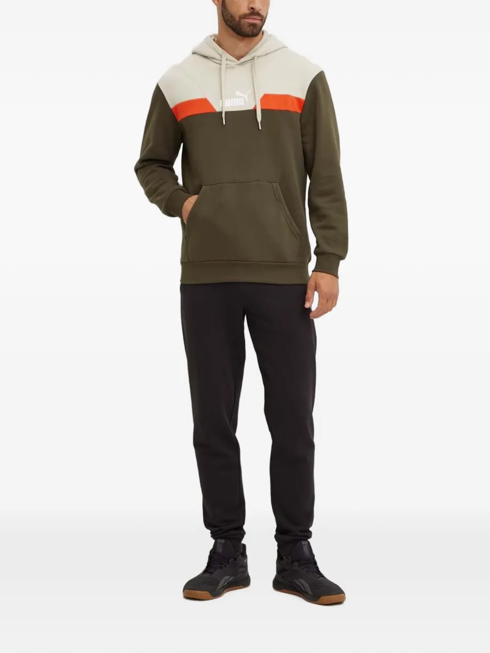 PUMA logo-print drawstring hoodie Groen