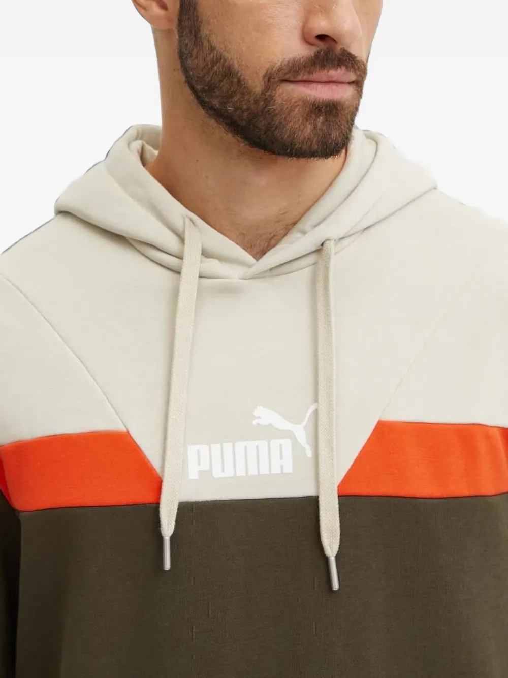 PUMA logo-print drawstring hoodie Groen