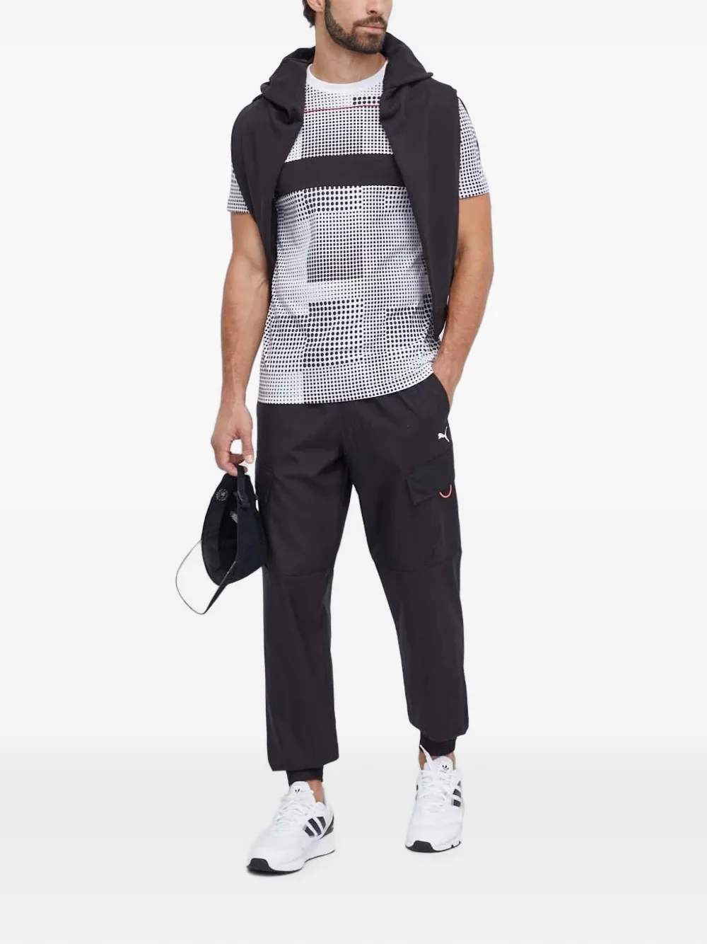 PUMA Hoodie met logoprint Zwart