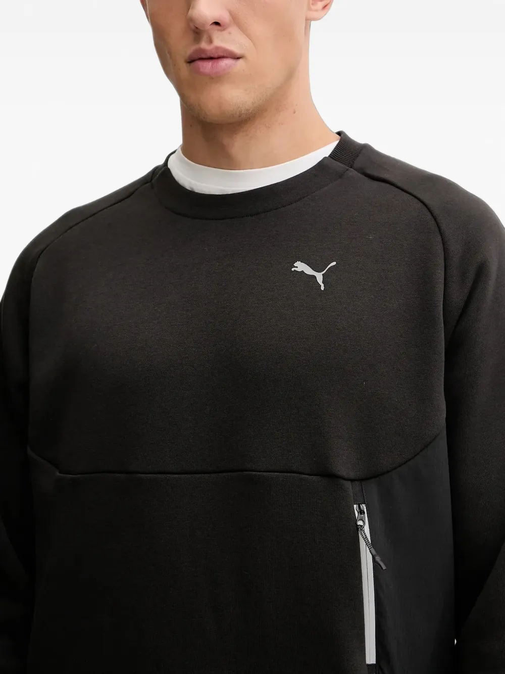 PUMA tech sweater met logo-print Zwart