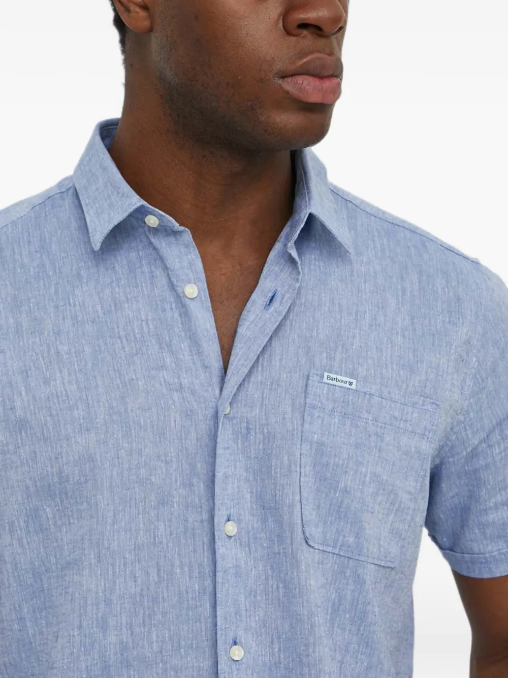 Barbour Nelson overhemd met korte mouwen Blauw