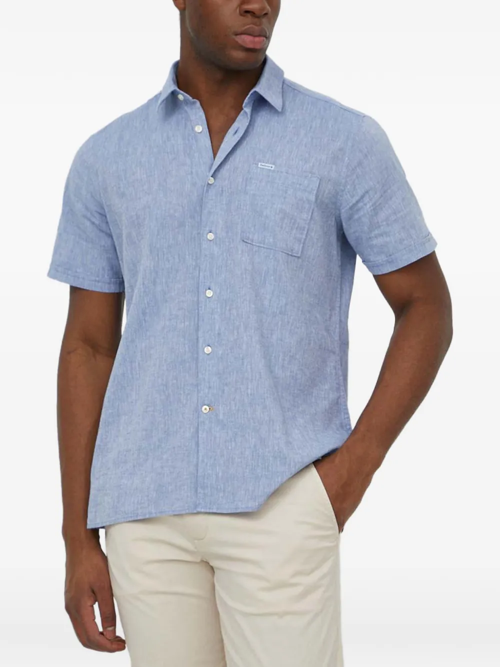 Barbour Nelson overhemd met korte mouwen Blauw